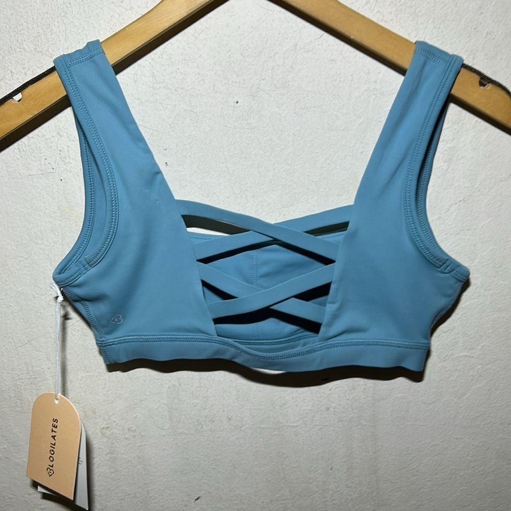 Blogilates Women’s Criss Cross Sports Bra Cameo Blue Size XS NWT - Picture 7 of 10